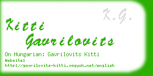 kitti gavrilovits business card